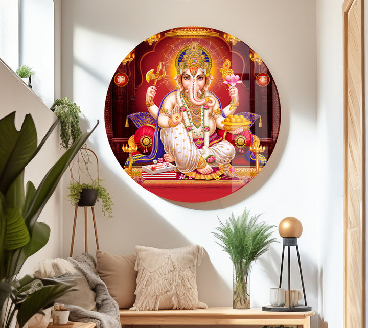 Lord Ganesha Art Glass Wall Art glass art painting, glass art for the Wall
