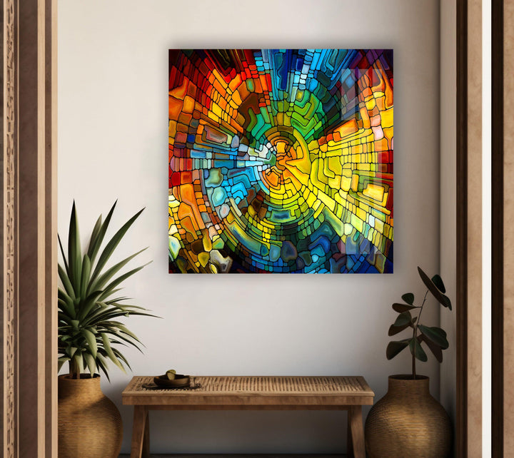 Colorful Design of Stained Glass Wall Art large glass photo prints, glass wall photos