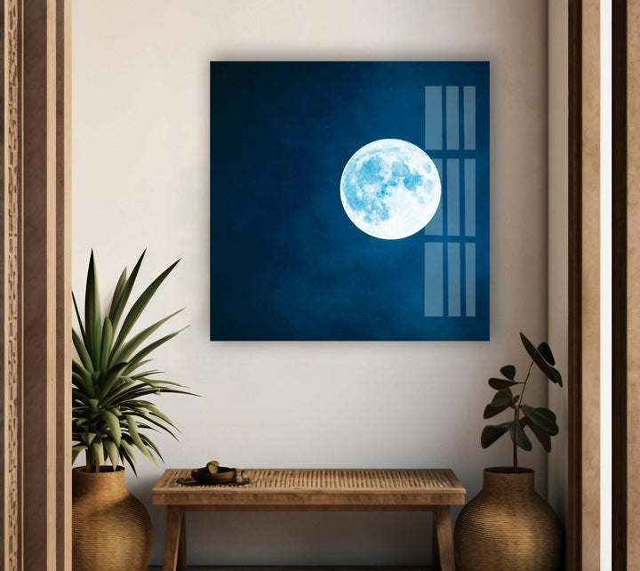 Luminous full moon decor piece, bringing a tranquil and mystical touch to any space.
