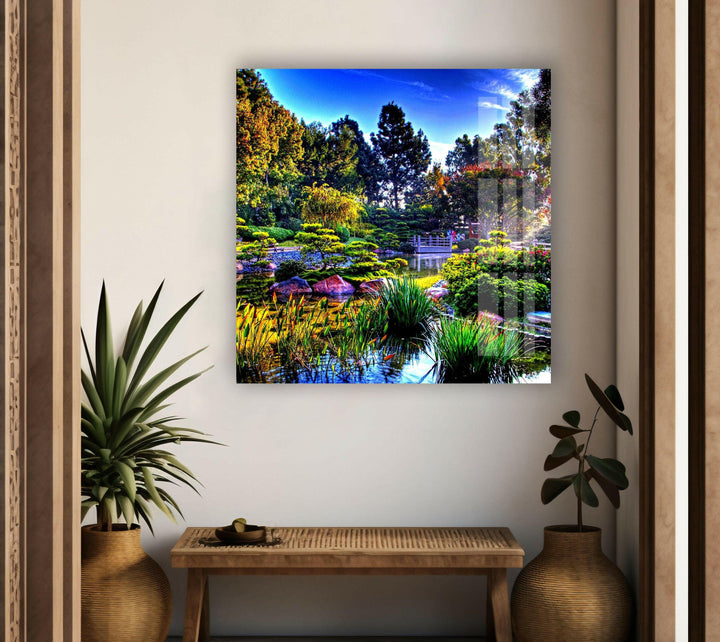 Nature Lake Landscape Glass Wall Art picture on glass wall art, photos printed on glass