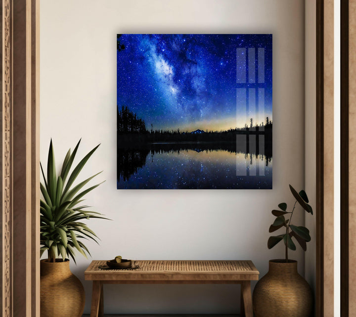 Milky Way Over Water – A Dreamlike Glass Art Piece
