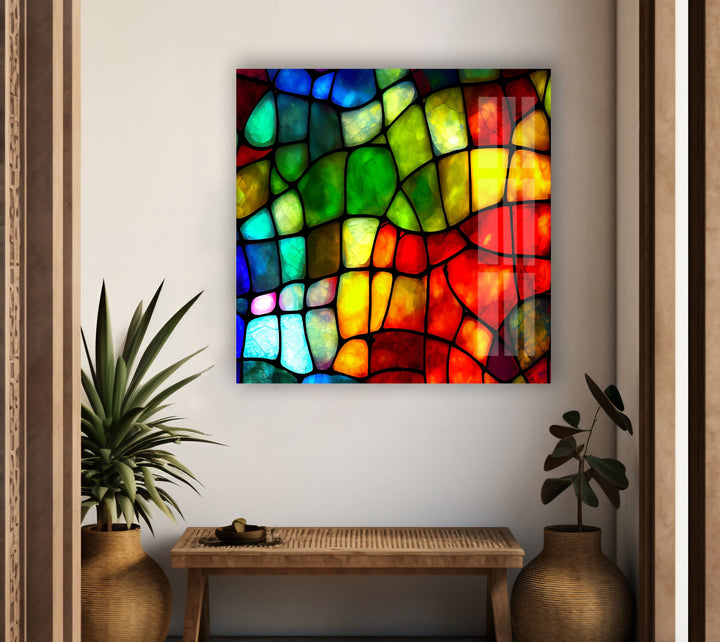 Vibrant Stained Colored Glass Wall Art custom glass photo prints, large glass prints