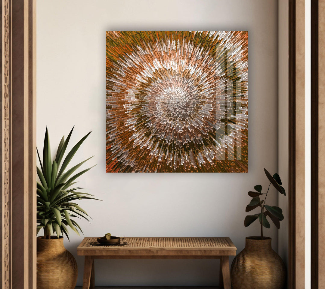 Bronze Abstract Sunburst Elegant Abstract Glass Artwork Pieces