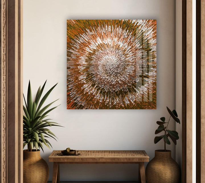 Bronze Abstract Sunburst Elegant Abstract Glass Artwork Pieces