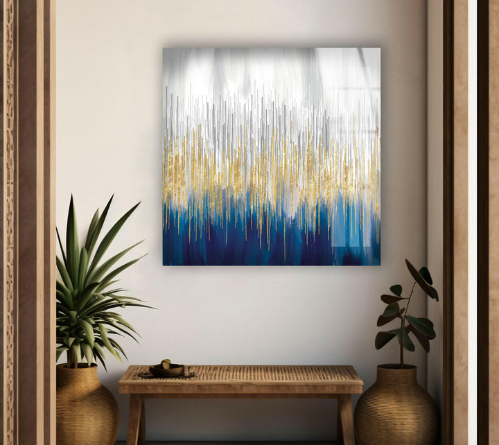 Abstract With Gold details Abstract Glass Wall Art for Living Rooms