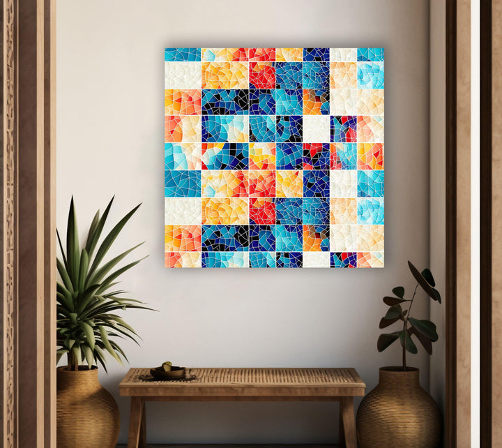 Mosaic of Different Colors Glass Wall Art glass art painting, glass art for the Wall
