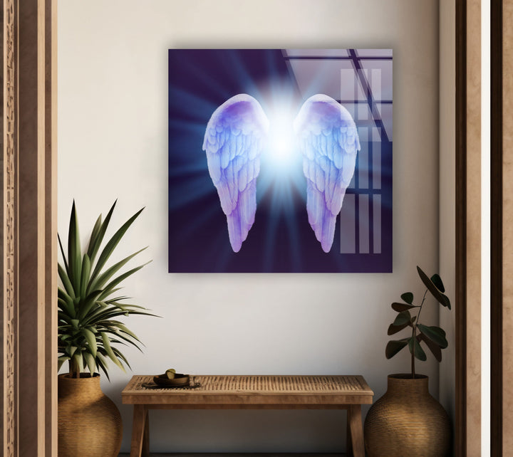 Brillante Engel-Wandkunst aus Glas