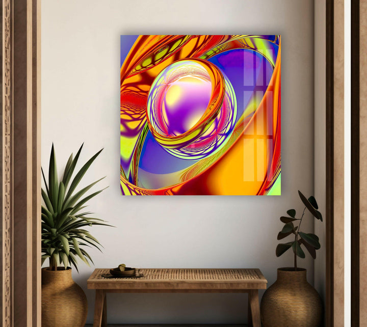 Farbige abstrakte Glaswandkunst