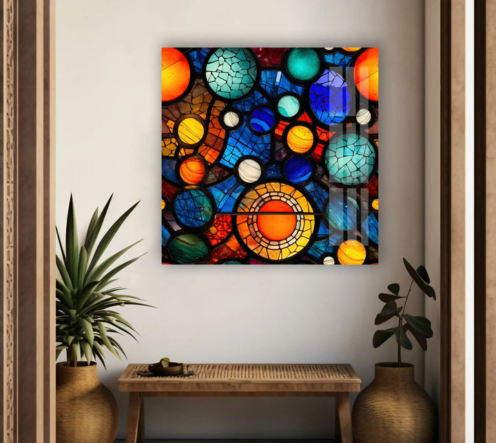 Stained Glass Space Wall Art – Vibrant Solar System & Planets - MyPhotoStation