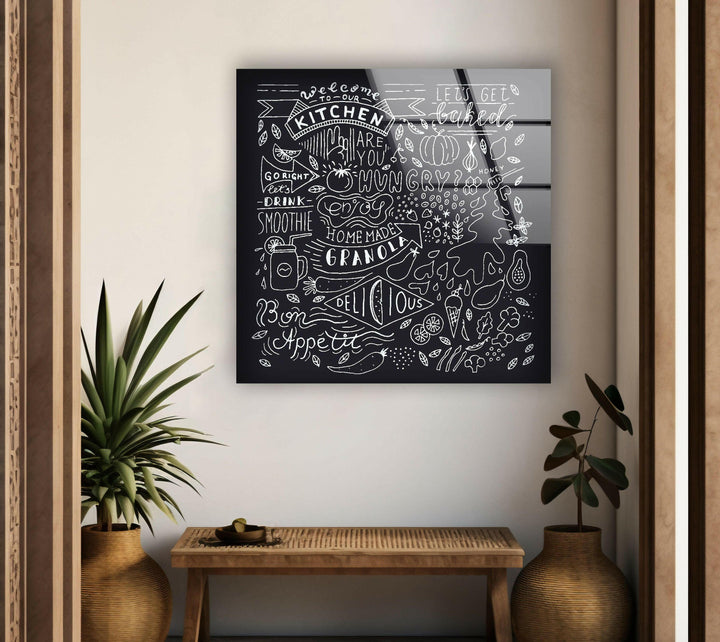 Written Chalkboard Glass Wall Art, glass image printing, glass prints from photos