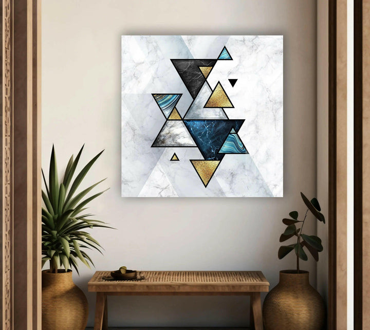 Geometric Abstract Marble Glass Wall Art picture on glass wall art, photos printed on glass
