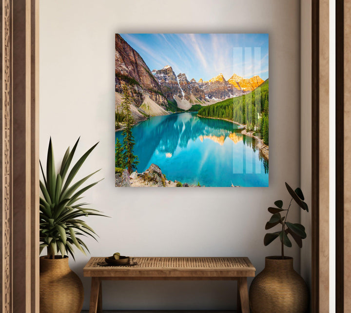 Nature’s Beauty: Moraine Lake and Peaks – A Captivating Wall Art
