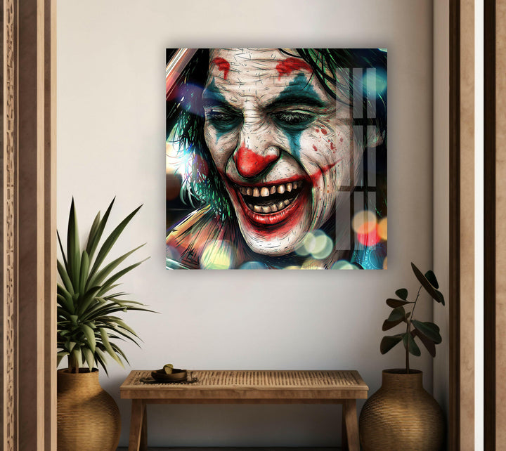 Joker Decorative Glass Wall Art custom glass photo prints, large glass prints
