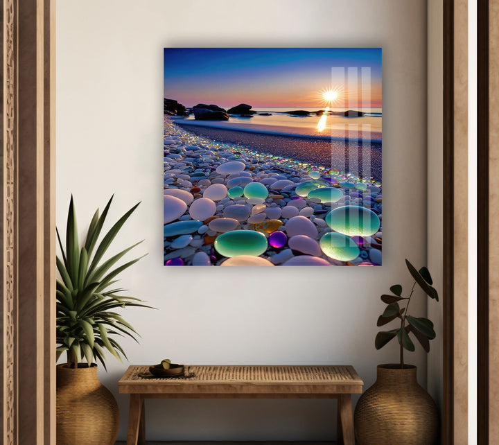 Colorful Transparent Stones Cool Glass Art & Photo on Glass