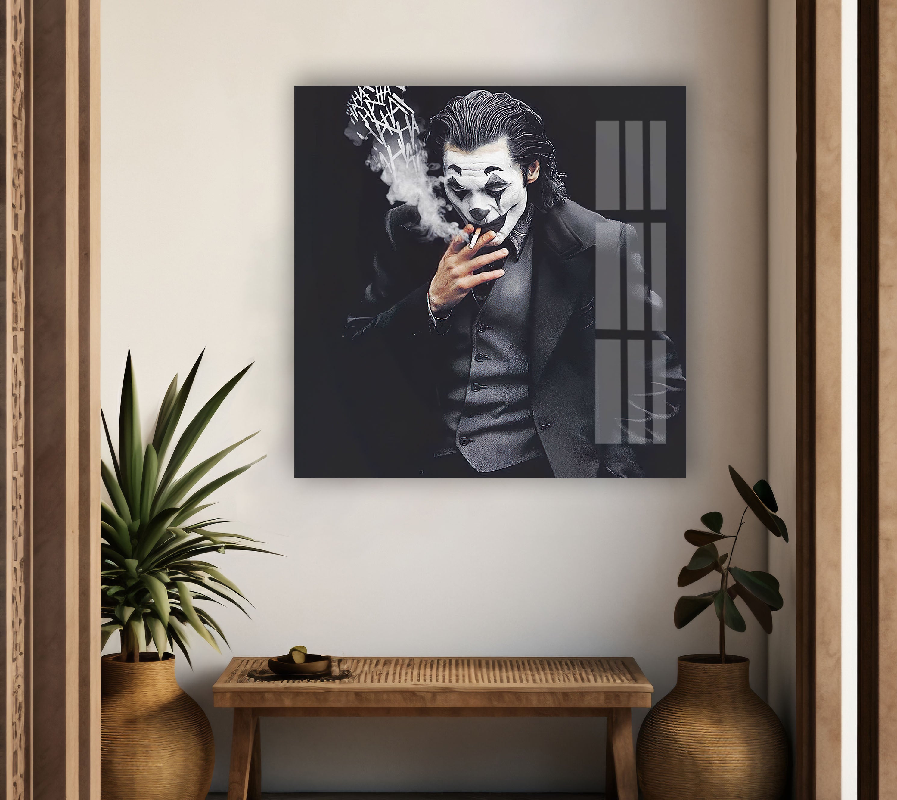Smoking Joker Tempered Glass Wall Art