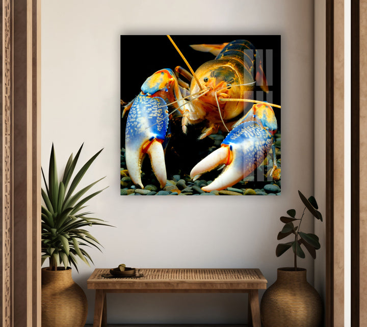 Decorative Lobster Glass Wall Art custom glass photo prints, large glass prints