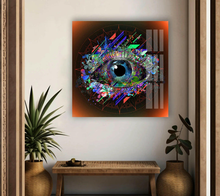 Bunte abstrakte Augenglas-Wandkunst