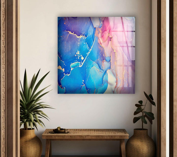 Pink Fluid Art Abstrakte Glaswandkunst