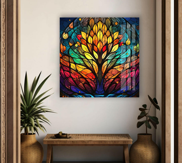 Life of Tree Decor Glass Wall Art glass pictures for Wall, glass prints wall art