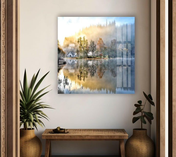 Elegant nature paintings for sale showcasing lush greenery, majestic mountains, and peaceful rivers


