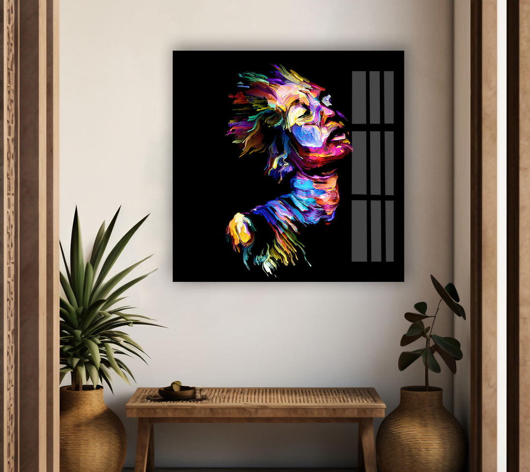 Neon Man Cool Glass Wall Art
