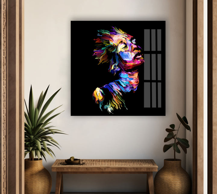 Neon Man Cool Glass Wall Art