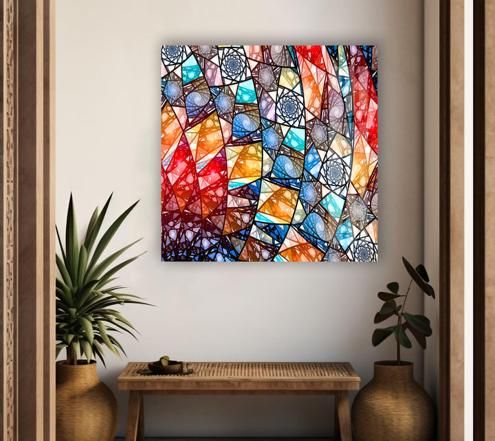 Colors with Fractal Art Glass Wall Art photo print on glass, prints on glass wall art