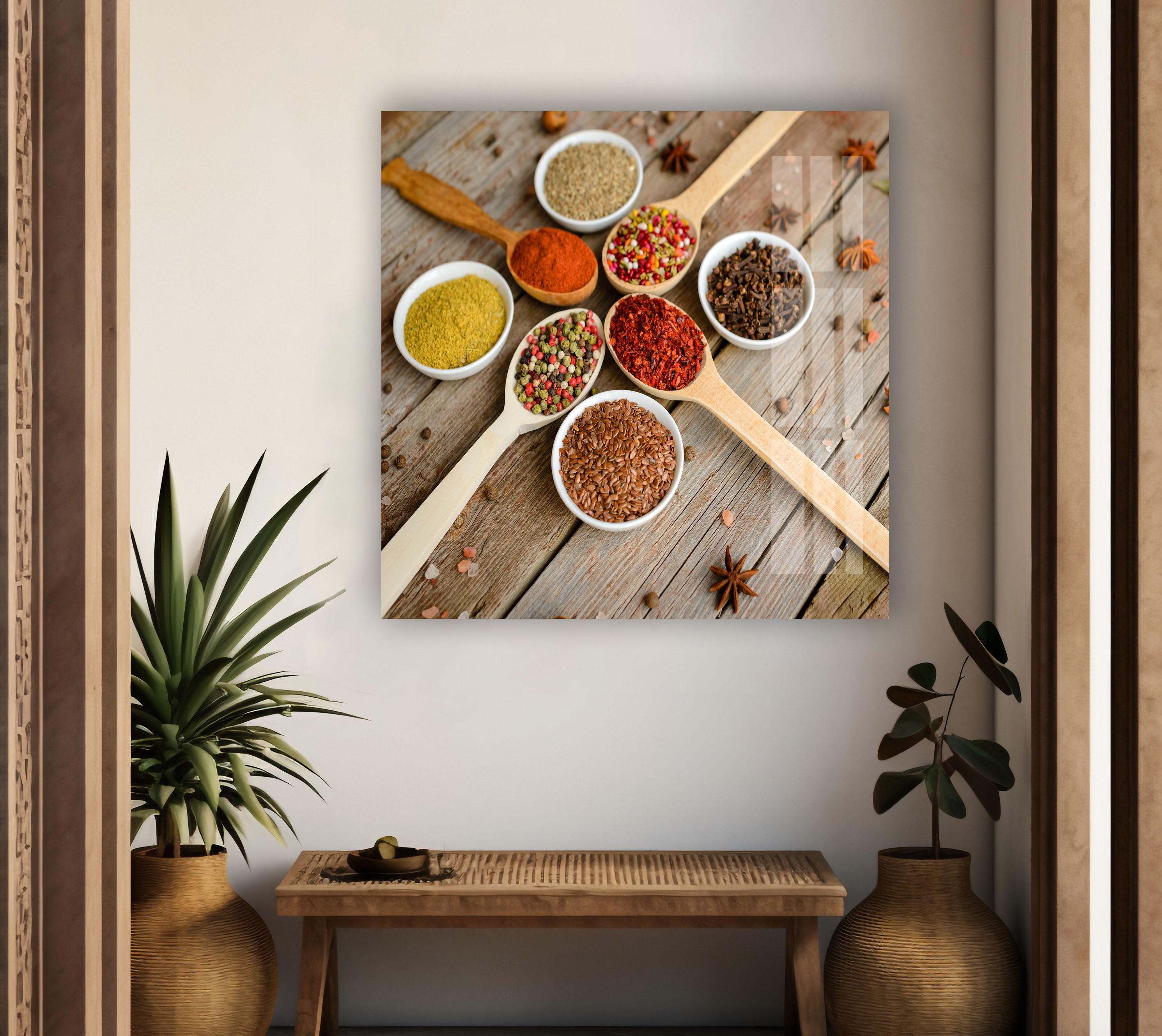 Mix Spices Tempered Glass Wall Art