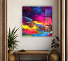 Colorful Clouds Abstract Tempered Glass Wall Art
