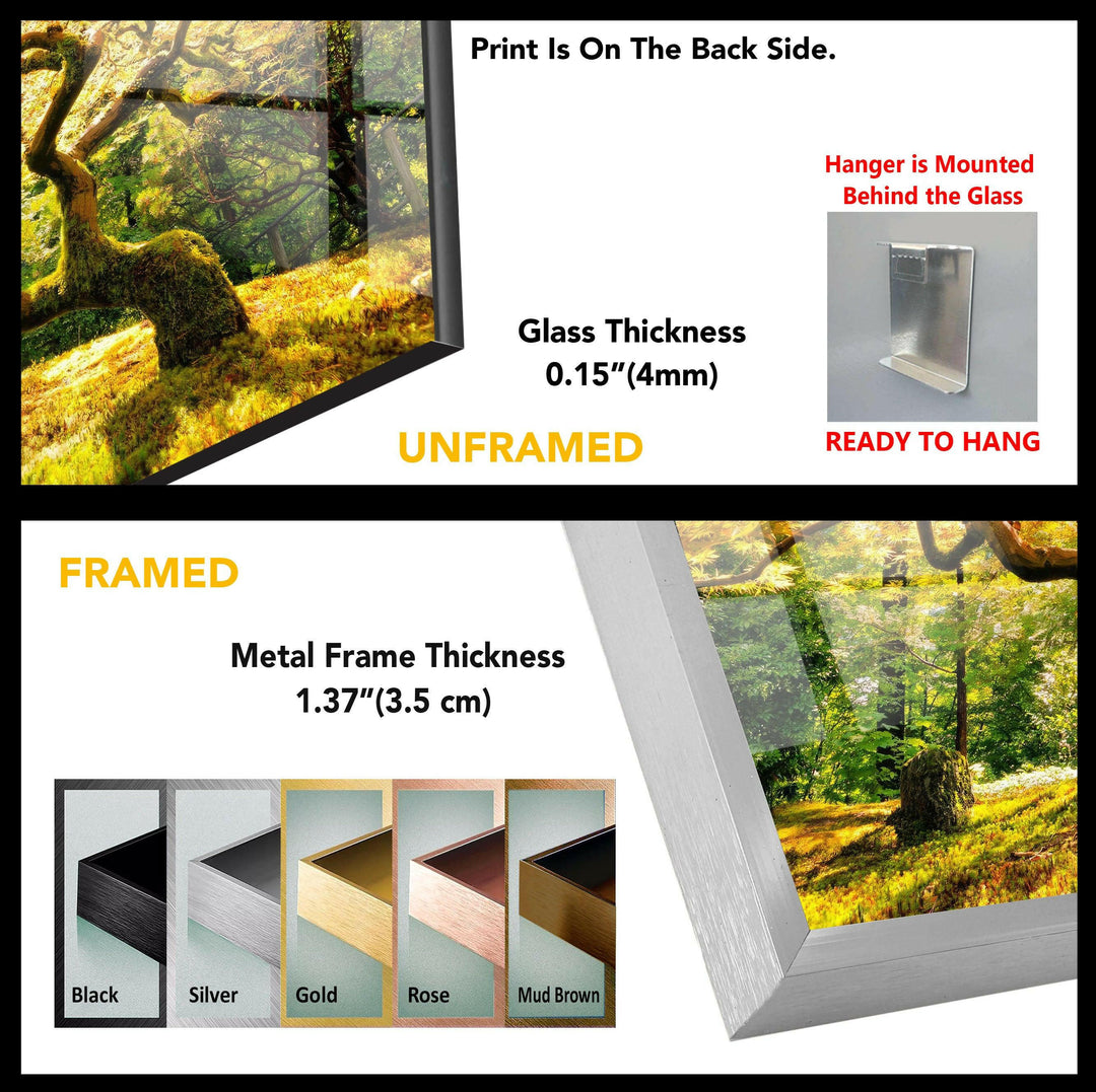 Golden Autumn Tree: A Stunning Landscape Art Print on Glass Wall Art