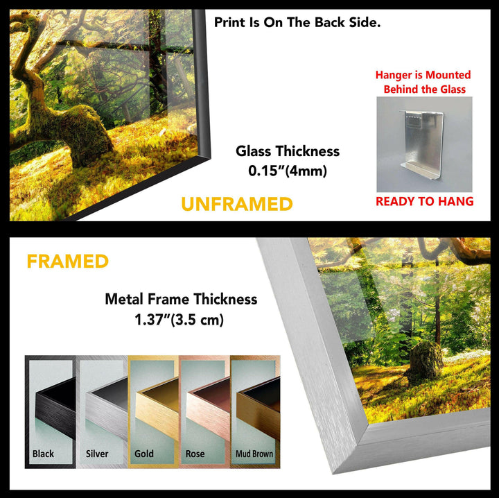 Golden Autumn Tree: A Stunning Landscape Art Print on Glass Wall Art