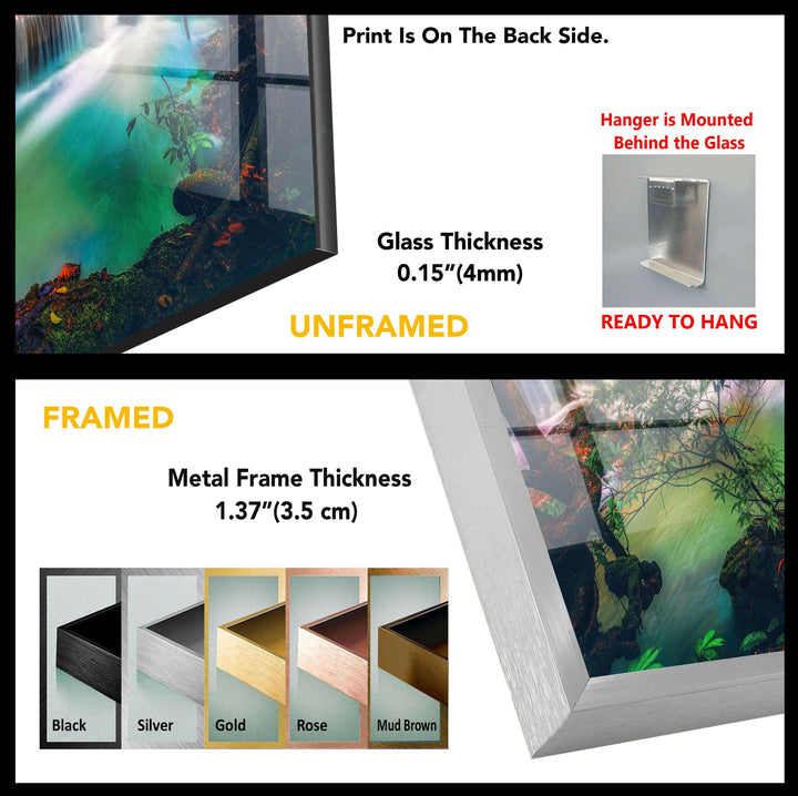 Wasserfall Natur Glas Wandkunst