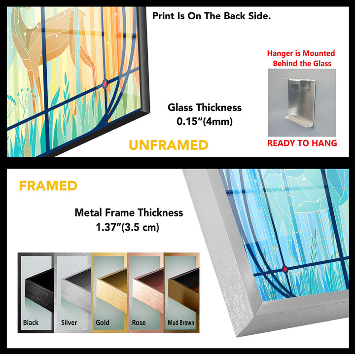 Deer Gazelle Stained Glass Wall Art