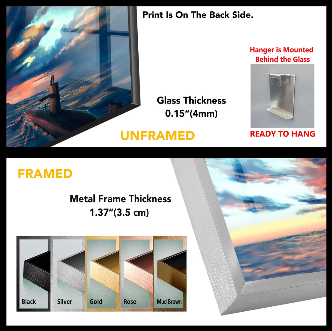 Volcano Storm Glass Wall Art