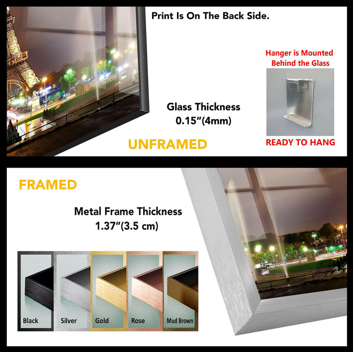 Paris Eiffel Tower Glass Wall Art, custom glass pictures, glass art prints