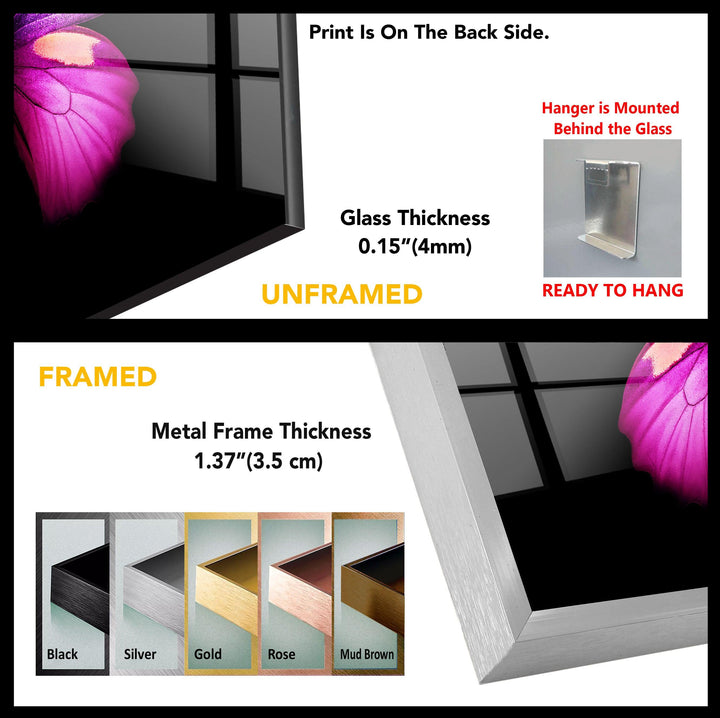 Purple Butterfly Tempered Glass Wall Art - MyPhotoStation