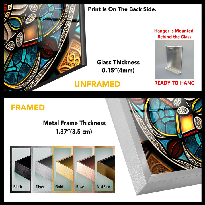 Wandbild aus Glas mit bunten Kreisen
