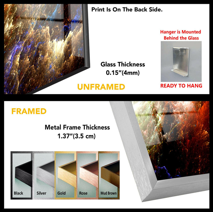 Abstrakte Wandkunst aus Glas mit Sturm und Blitz