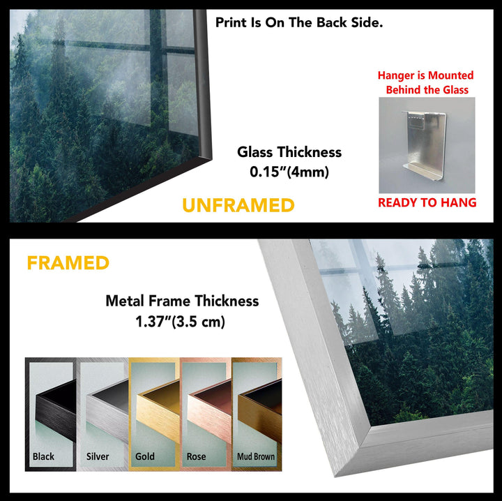 Nebliger Wald Natur Glas Wandkunst