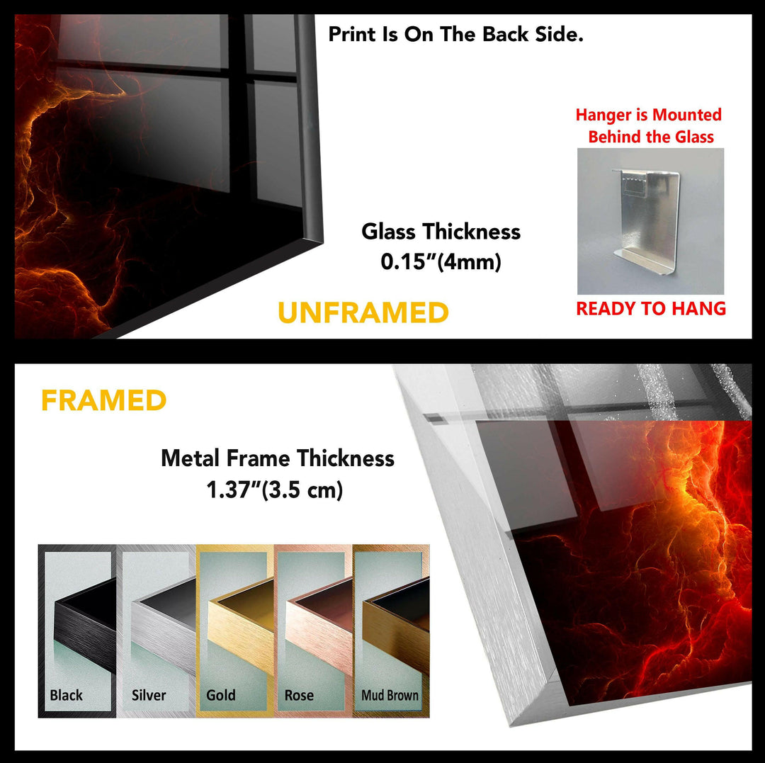 Red Storm Abstract Glass Wall Art