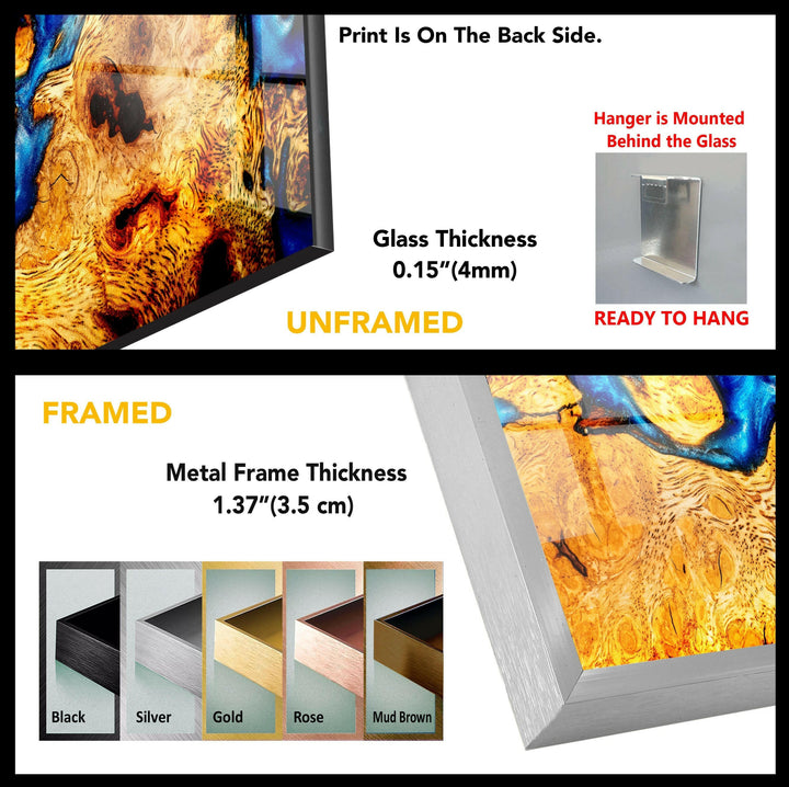 Wandkunst aus Epoxidharz und Holzglas