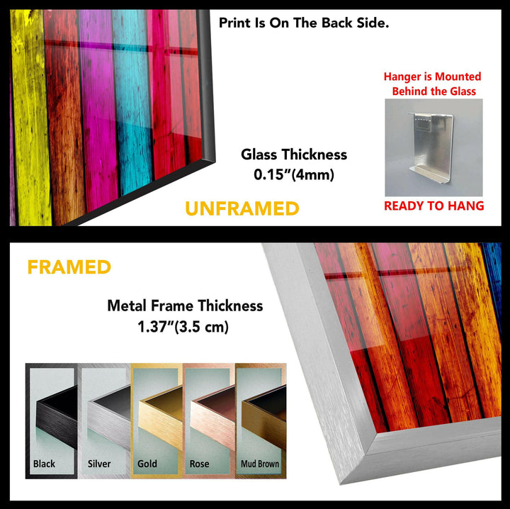 Colorful Painted Wood Glass Wall Art