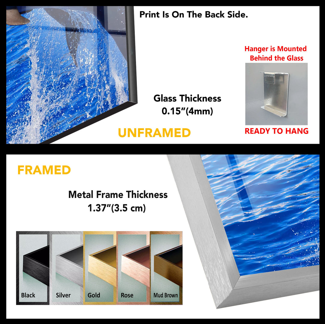 Dolphin Tempered Glass Wall Art - MyPhotoStation