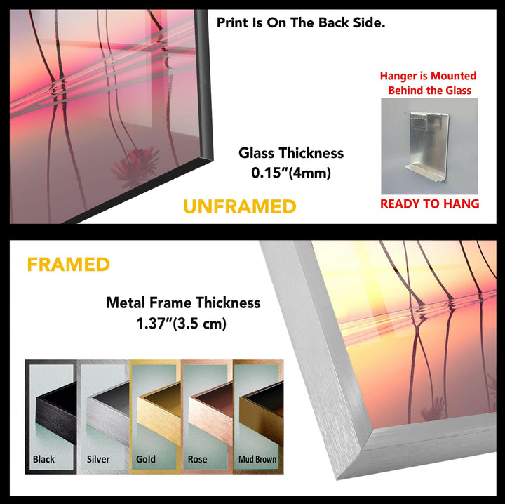 Palmen und Strand Glas Wandkunst