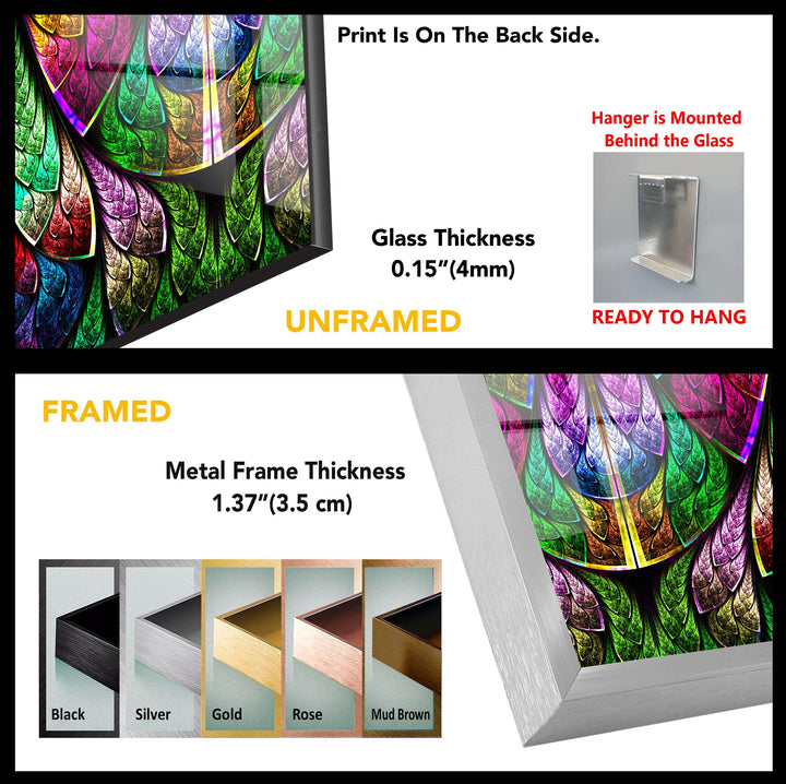 Fraktale Buntglas-Wandkunst