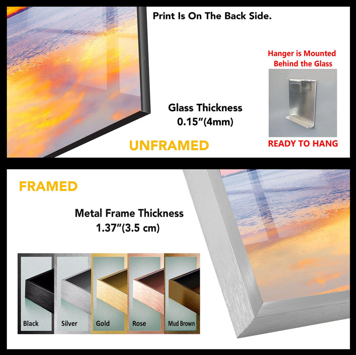 Himmel Wolken Sonnenuntergang Landschaft Glas Wandkunst