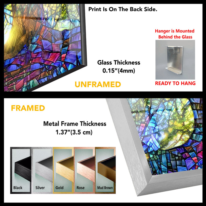 Stained Life of Tree  Tempered Glass Wall Art - MyPhotoStation