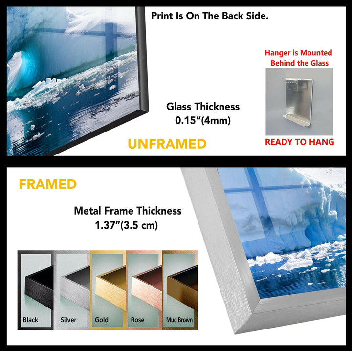 Arctic Iceberg Serenity: A Stunning Landscape Art Print on Glass Wall Art