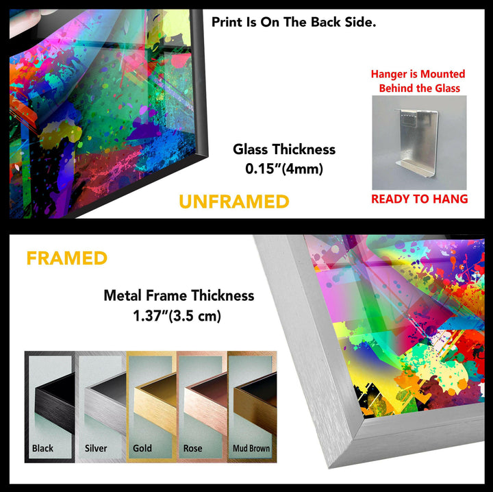 Wandbild „Farbspray-Lippen“ aus Glas