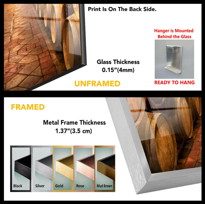 Wine Cellar Glass Wall Art, glass photo prints, glass picture prints